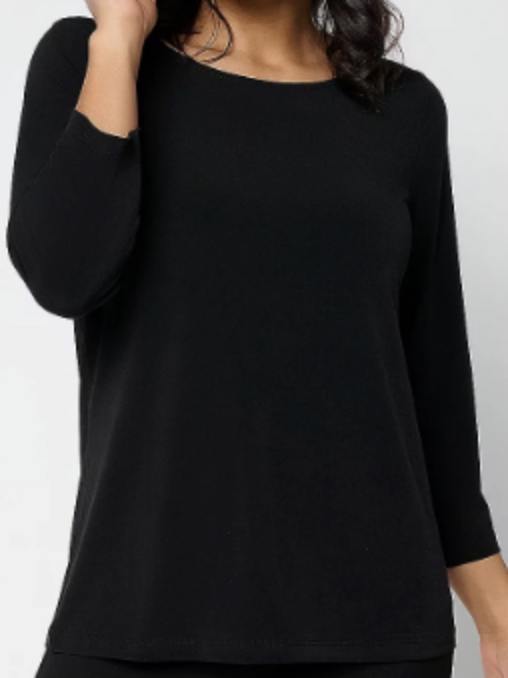 Susan Graver Essentials Liquid Knit Set of 3 Tops, Blk Sz  a728289